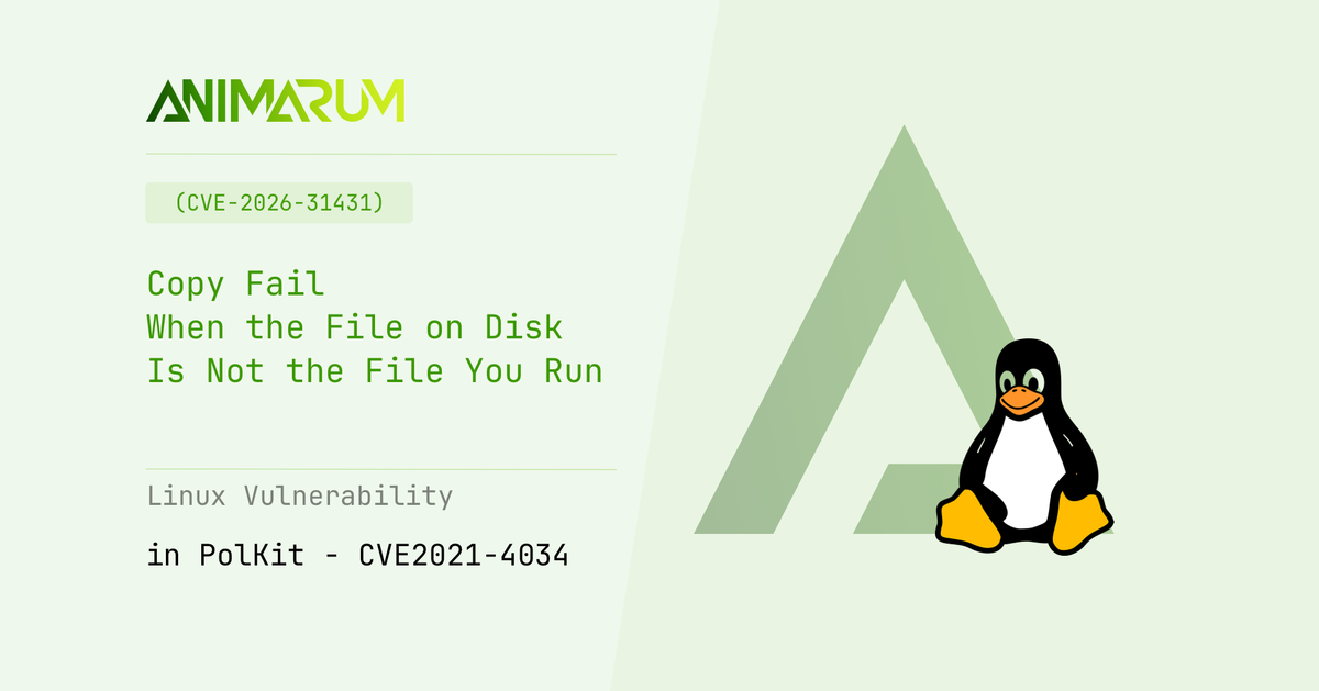 Copy Fail (CVE-2026-31431): When the File on Disk Is Not the File You Run